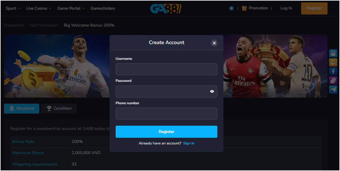 Register GA88 Vietnam